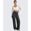 imageG4Free Chillwhisp Lightweight Wide Leg Pants Women Front Seam Elastic Waist Flowy Palazzo Pants SummerBlack