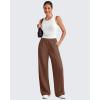 imageG4Free Chillwhisp Lightweight Wide Leg Pants Women Front Seam Elastic Waist Flowy Palazzo Pants SummerCoffee Brown