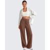 imageG4Free Chillwhisp Lightweight Wide Leg Pants Women Front Seam Elastic Waist Flowy Palazzo Pants SummerCoffee Brown