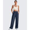 imageG4Free Chillwhisp Lightweight Wide Leg Pants Women Front Seam Elastic Waist Flowy Palazzo Pants SummerDark Blue