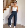 imageG4Free Chillwhisp Lightweight Wide Leg Pants Women Front Seam Elastic Waist Flowy Palazzo Pants SummerDark Blue