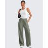 imageG4Free Chillwhisp Lightweight Wide Leg Pants Women Front Seam Elastic Waist Flowy Palazzo Pants SummerGray Olive