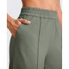 imageG4Free Chillwhisp Lightweight Wide Leg Pants Women Front Seam Elastic Waist Flowy Palazzo Pants SummerGray Olive