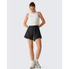 imageG4Free Chillwhisp Running Shorts for Women 25  Dolphin Elastic Waistband with Pockets for Athletic Gym WorkoutBlack