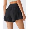 imageG4Free Chillwhisp Running Shorts for Women 25  Dolphin Elastic Waistband with Pockets for Athletic Gym WorkoutBlack