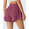 imageG4Free Chillwhisp Running Shorts for Women 25  Dolphin Elastic Waistband with Pockets for Athletic Gym WorkoutDark Burgundy