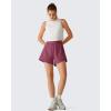 imageG4Free Chillwhisp Running Shorts for Women 25  Dolphin Elastic Waistband with Pockets for Athletic Gym WorkoutDark Burgundy
