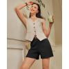 imageG4Free EverGoing Dressy Casual Shorts for Women 5 High Waisted Summer Lounge Pleated Shorts with PocketsBlack