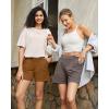 imageG4Free EverGoing Dressy Casual Shorts for Women 5 High Waisted Summer Lounge Pleated Shorts with PocketsCoca Mocha