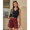 imageG4Free EverGoing Dressy Casual Shorts for Women 5 High Waisted Summer Lounge Pleated Shorts with PocketsDark Burgundy