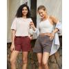 imageG4Free EverGoing Dressy Casual Shorts for Women 5 High Waisted Summer Lounge Pleated Shorts with PocketsDark Burgundy