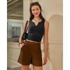 imageG4Free EverGoing Dressy Casual Shorts for Women 5 High Waisted Summer Lounge Pleated Shorts with PocketsDark Coffee