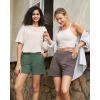 imageG4Free EverGoing Dressy Casual Shorts for Women 5 High Waisted Summer Lounge Pleated Shorts with PocketsDark Forest Green