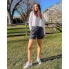 imageG4Free EverGoing Dressy Casual Shorts for Women 5 High Waisted Summer Lounge Pleated Shorts with PocketsDeep Grey