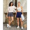 imageG4Free EverGoing Dressy Casual Shorts for Women 5 High Waisted Summer Lounge Pleated Shorts with PocketsDeep Grey