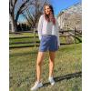 imageG4Free EverGoing Dressy Casual Shorts for Women 5 High Waisted Summer Lounge Pleated Shorts with PocketsDenim Blue