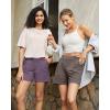 imageG4Free EverGoing Dressy Casual Shorts for Women 5 High Waisted Summer Lounge Pleated Shorts with PocketsGrape Purple