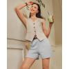 imageG4Free EverGoing Dressy Casual Shorts for Women 5 High Waisted Summer Lounge Pleated Shorts with PocketsLight Grey