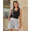 imageG4Free EverGoing Dressy Casual Shorts for Women 5 High Waisted Summer Lounge Pleated Shorts with PocketsLight Grey