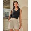 imageG4Free EverGoing Dressy Casual Shorts for Women 5 High Waisted Summer Lounge Pleated Shorts with PocketsLight Khaki