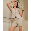 imageG4Free EverGoing Dressy Casual Shorts for Women 5 High Waisted Summer Lounge Pleated Shorts with PocketsLight Khaki