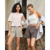 imageG4Free EverGoing Dressy Casual Shorts for Women 5 High Waisted Summer Lounge Pleated Shorts with PocketsMocha