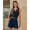 imageG4Free EverGoing Dressy Casual Shorts for Women 5 High Waisted Summer Lounge Pleated Shorts with PocketsNavy