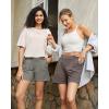 imageG4Free EverGoing Dressy Casual Shorts for Women 5 High Waisted Summer Lounge Pleated Shorts with PocketsRock Ridge