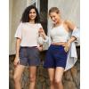 imageG4Free EverGoing Dressy Casual Shorts for Women 5 High Waisted Summer Lounge Pleated Shorts with PocketsRoyal Blue