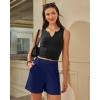 imageG4Free EverGoing Dressy Casual Shorts for Women 5 High Waisted Summer Lounge Pleated Shorts with PocketsRoyal Blue