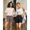 imageG4Free EverGoing Dressy Casual Shorts for Women 5 High Waisted Summer Lounge Pleated Shorts with PocketsTaupe