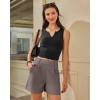 imageG4Free EverGoing Dressy Casual Shorts for Women 5 High Waisted Summer Lounge Pleated Shorts with PocketsTaupe