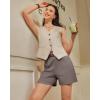 imageG4Free EverGoing Dressy Casual Shorts for Women 5 High Waisted Summer Lounge Pleated Shorts with PocketsTaupe