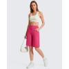 imageG4Free EverGoing Womens Bermuda Shorts with Pockets 10  Knee Length Athletic Casual Long ShortsHot Pink