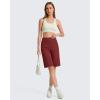 imageG4Free EverGoing Womens Bermuda Shorts with Pockets 10  Knee Length Athletic Casual Long ShortsWine