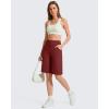 imageG4Free EverGoing Womens Bermuda Shorts with Pockets 10  Knee Length Athletic Casual Long ShortsWine