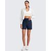 imageG4Free EverGoing Womens Wide Leg Shorts High Waisted 4  5Casual Comfy Shorts with Pockets for Yoga Workout LoungeDark Navy
