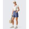 imageG4Free EverGoing Womens Wide Leg Shorts High Waisted 4  5Casual Comfy Shorts with Pockets for Yoga Workout LoungeDenim Blue