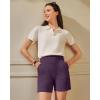 imageG4Free EverGoing Womens Wide Leg Shorts High Waisted 4  5Casual Comfy Shorts with Pockets for Yoga Workout LoungeGrape Purple