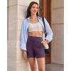 imageG4Free EverGoing Womens Wide Leg Shorts High Waisted 4  5Casual Comfy Shorts with Pockets for Yoga Workout LoungeGrape Purple