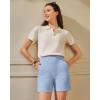imageG4Free EverGoing Womens Wide Leg Shorts High Waisted 4  5Casual Comfy Shorts with Pockets for Yoga Workout LoungeLight Denim