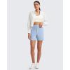 imageG4Free EverGoing Womens Wide Leg Shorts High Waisted 4  5Casual Comfy Shorts with Pockets for Yoga Workout LoungeLight Denim