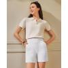 imageG4Free EverGoing Womens Wide Leg Shorts High Waisted 4  5Casual Comfy Shorts with Pockets for Yoga Workout LoungePure White