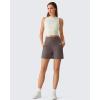 imageG4Free EverGoing Womens Wide Leg Shorts High Waisted 4  5Casual Comfy Shorts with Pockets for Yoga Workout LoungeTaupe