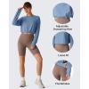 imageG4Free Lightbreeze Drawstring Hem Workout Tops Women  UPF 50 UV Shirts Long Sleeve Crop with Thumbholes Loose FitDusty Blue