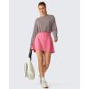 imageG4Free Lightbreeze Drawstring Hem Workout Tops Women  UPF 50 UV Shirts Long Sleeve Crop with Thumbholes Loose FitGray Lilac