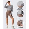 imageG4Free Lightbreeze Drawstring Hem Workout Tops Women  UPF 50 UV Shirts Long Sleeve Crop with Thumbholes Loose FitSilver Gray