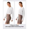 imageG4Free Lightbreeze Drawstring Hem Workout Tops Women  UPF 50 UV Shirts Long Sleeve Crop with Thumbholes Loose FitWhite