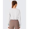 imageG4Free Lightbreeze Drawstring Hem Workout Tops Women  UPF 50 UV Shirts Long Sleeve Crop with Thumbholes Loose FitWhite