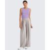 imageG4Free Lightbreeze Workout Tank Tops for Women Side Ruched Sleeveless High Neck Crop Top Summer Athletic Gym ShirtsLight Purple